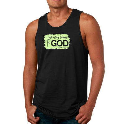 Mens Tank Top Fitness T-shirt All Glory Belongs To God Christian Neon - Mens