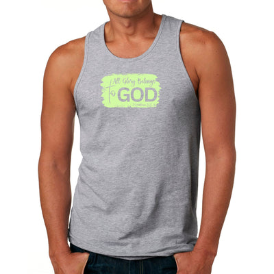 Mens Tank Top Fitness T-shirt All Glory Belongs To God Christian Neon - Mens