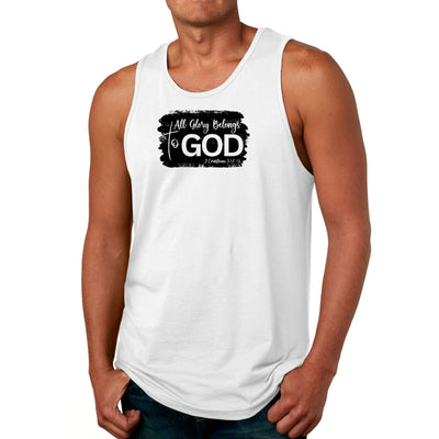 Mens Tank Top Fitness T-shirt All Glory Belongs To God Print - Mens | Tank Tops