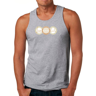 Mens Tank Top Fitness T-shirt Love Never Fails Pastel Brown Beige - Mens | Tank