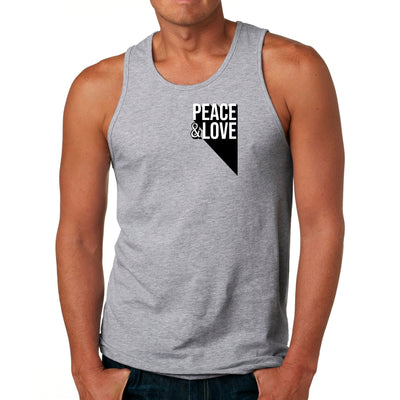 Mens Tank Top Fitness T-shirt Peace And Love Print - Mens | Tank Tops