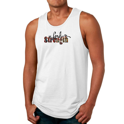 Mens Tank Top Fitness T - shirt The Lord Is My Strength Print - Tops