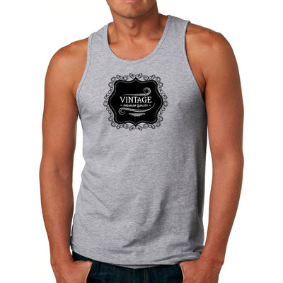 Mens Tank Top Fitness T-shirt Vintage Premium Quality Black White - Mens | Tank