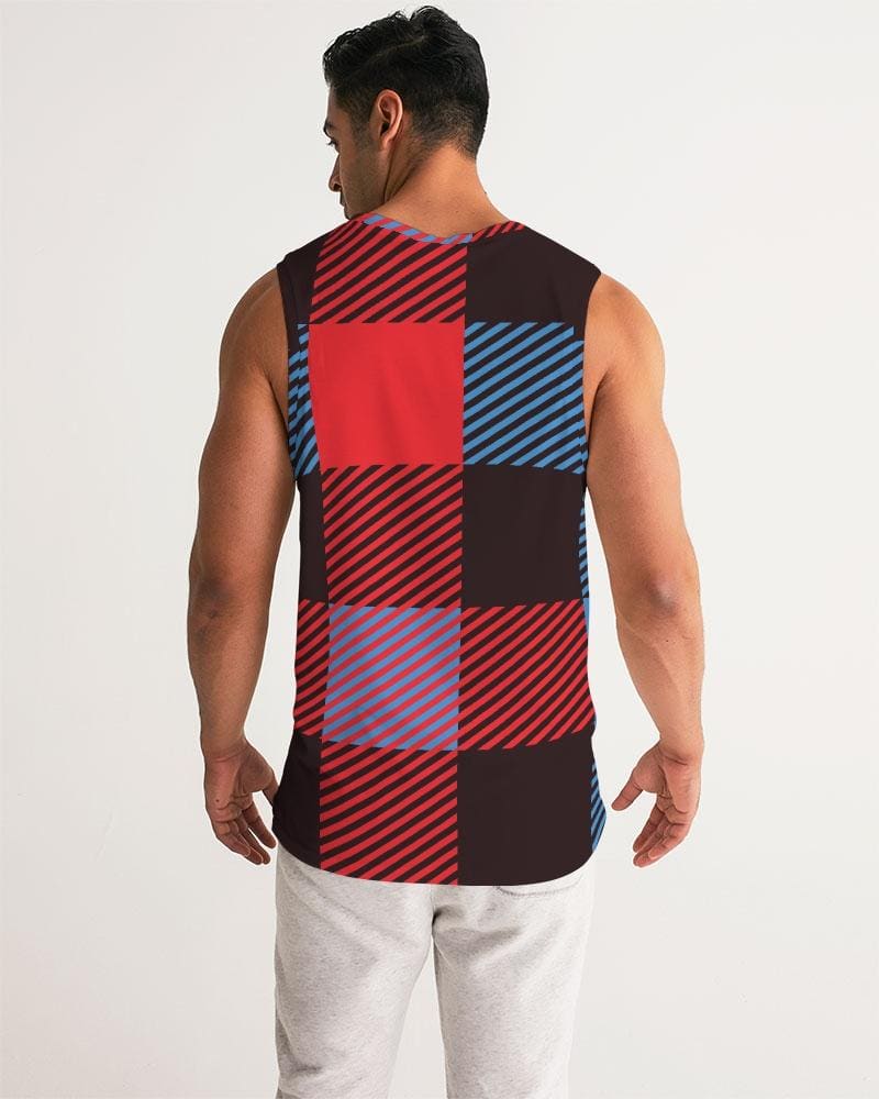 Mens Tank Top Multicolor Flannel Pattern Sports Top - Mens | Tank Tops | AOP