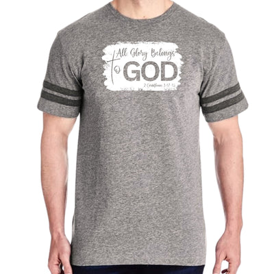 Mens Vintage Sport Graphic T-shirt All Glory Belongs To God Christian - Mens