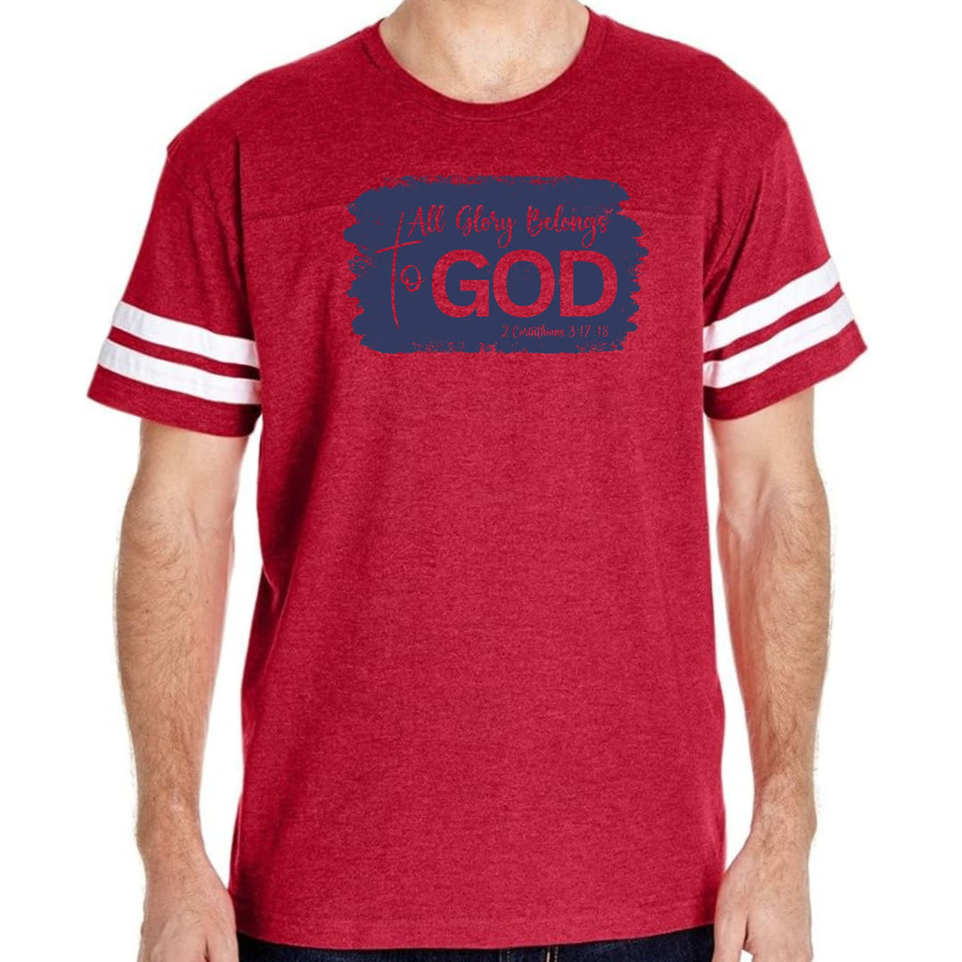 Mens Vintage Sport Graphic T-shirt All Glory Belongs to God Christian