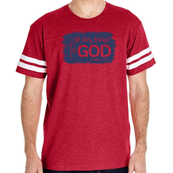 Mens Vintage Sport Graphic T-shirt All Glory Belongs to God Christian