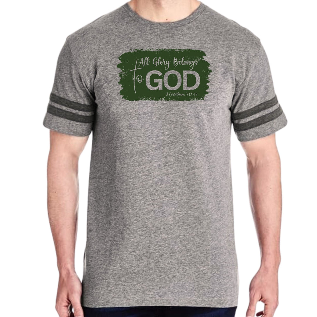Mens Vintage Sport Graphic T-shirt All Glory Belongs to God - Dark