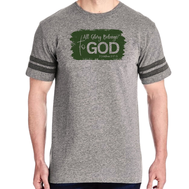 Mens Vintage Sport Graphic T-shirt All Glory Belongs to God - Dark