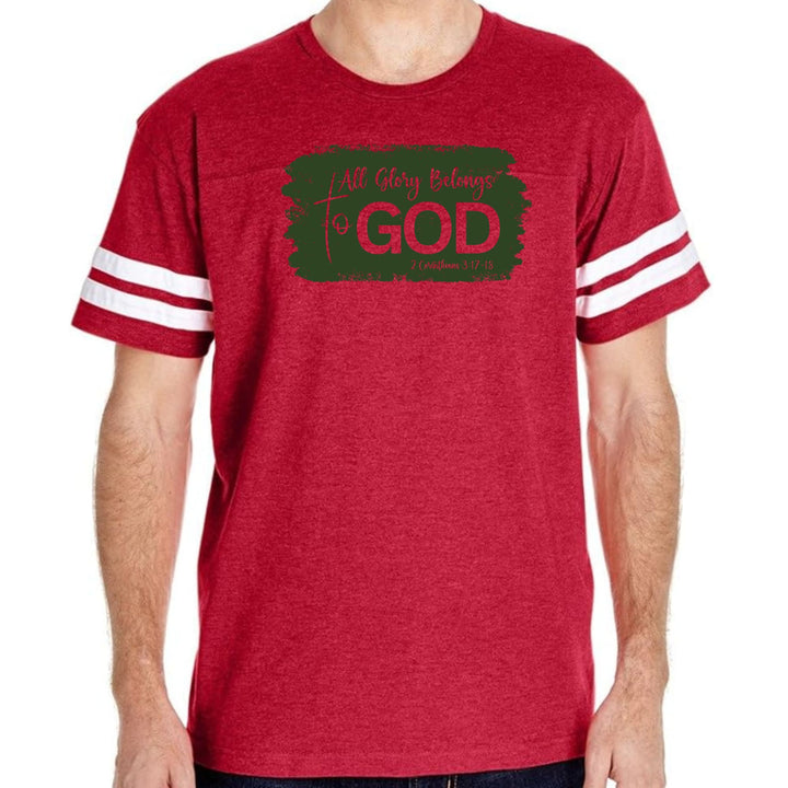 Mens Vintage Sport Graphic T-shirt All Glory Belongs to God - Dark