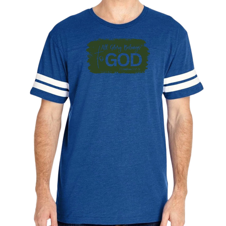 Mens Vintage Sport Graphic T-shirt All Glory Belongs to God - Dark
