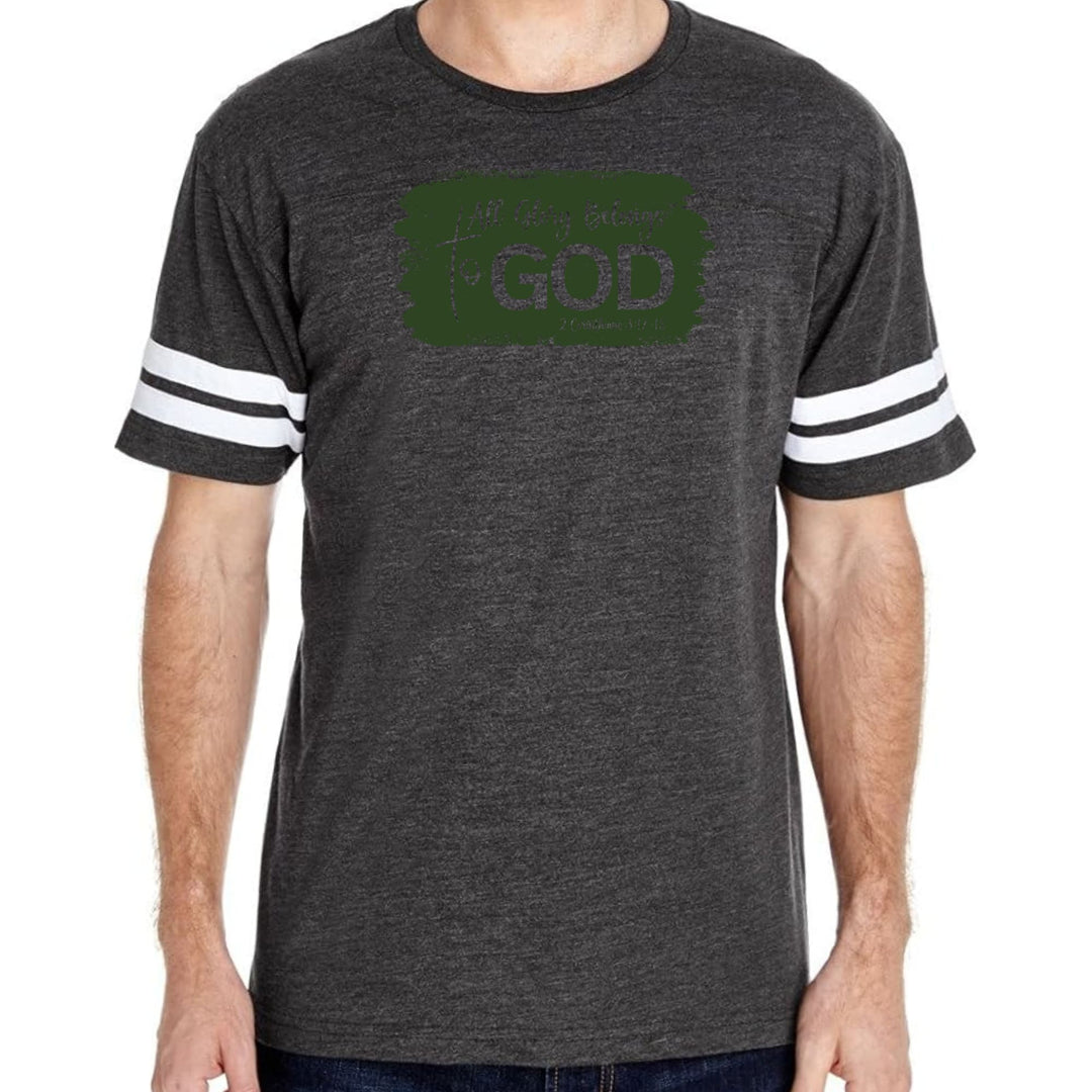 Mens Vintage Sport Graphic T-shirt All Glory Belongs to God - Dark