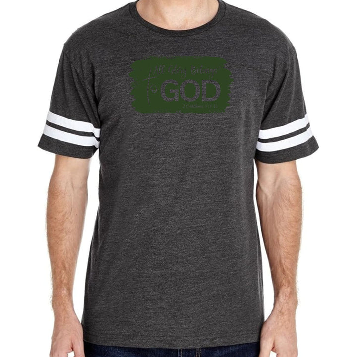 Mens Vintage Sport Graphic T-shirt All Glory Belongs to God - Dark