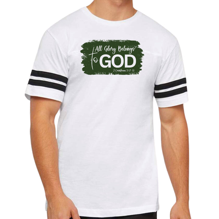 Mens Vintage Sport Graphic T-shirt All Glory Belongs to God - Dark
