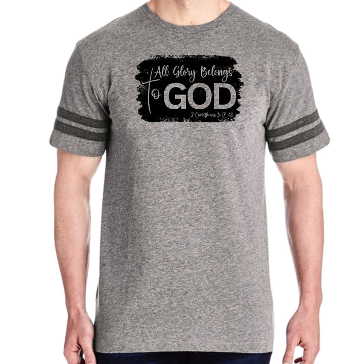Mens Vintage Sport Graphic T-shirt All Glory Belongs to God Print