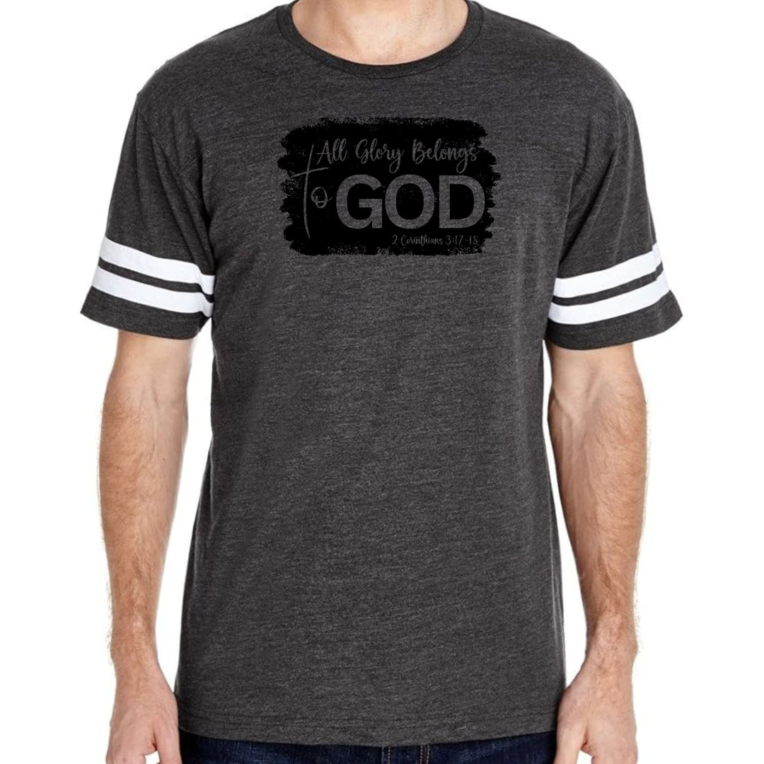 Mens Vintage Sport Graphic T-shirt All Glory Belongs to God Print