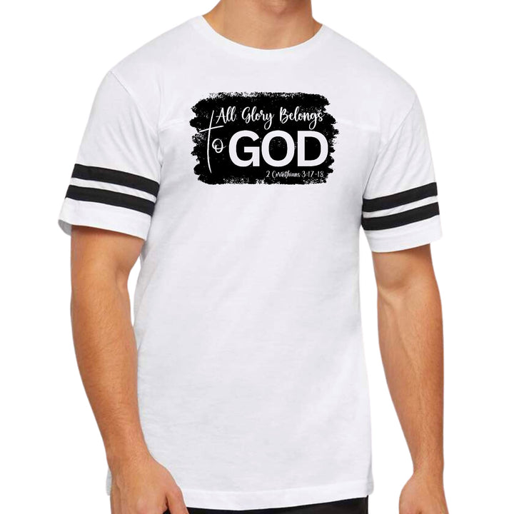 Mens Vintage Sport Graphic T-shirt All Glory Belongs to God Print