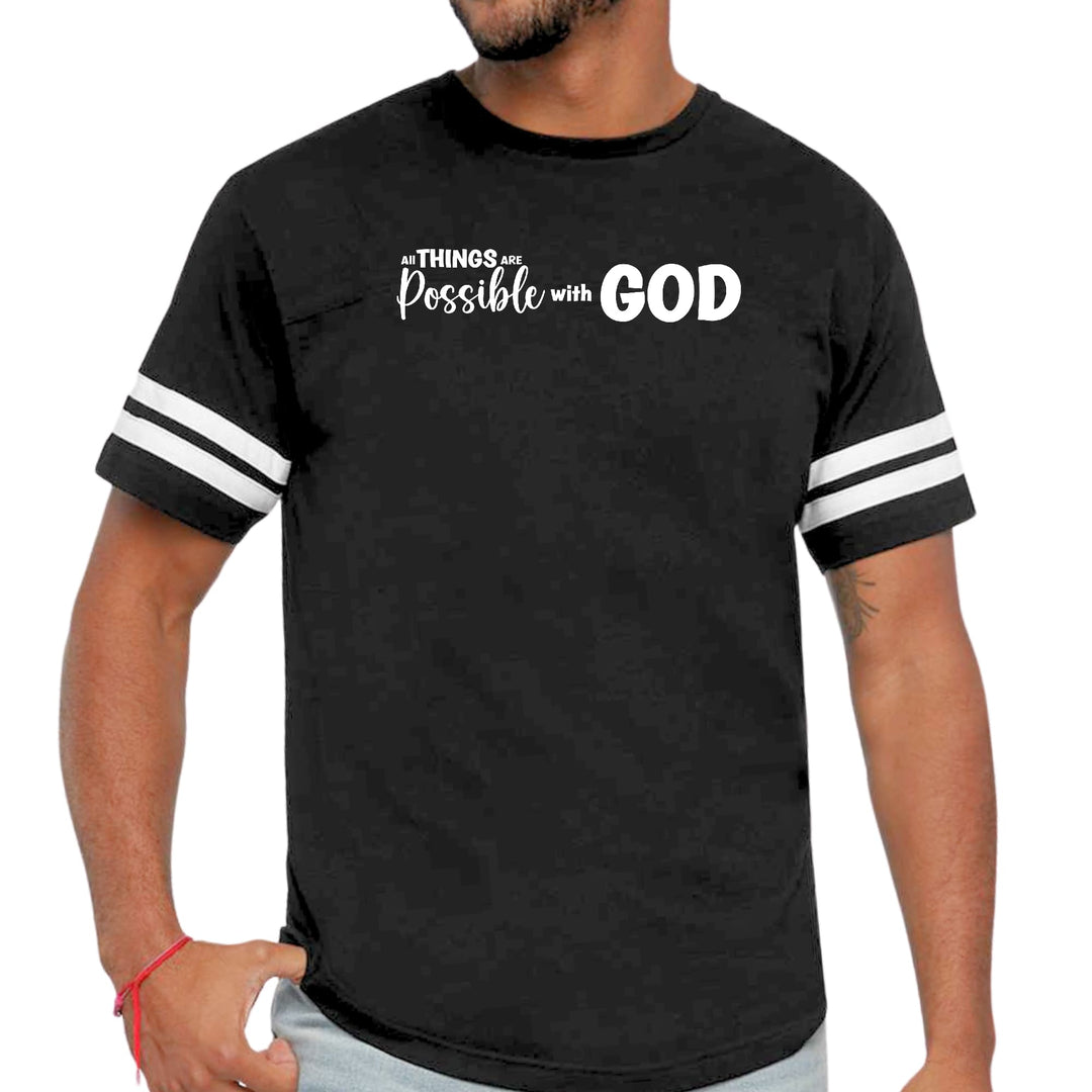 Mens Vintage Sport Graphic T-shirt All Things are Possible with God