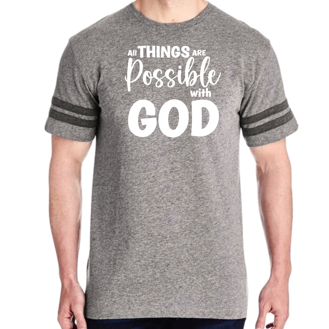 Mens Vintage Sport Graphic T-shirt All Things are Possible with God