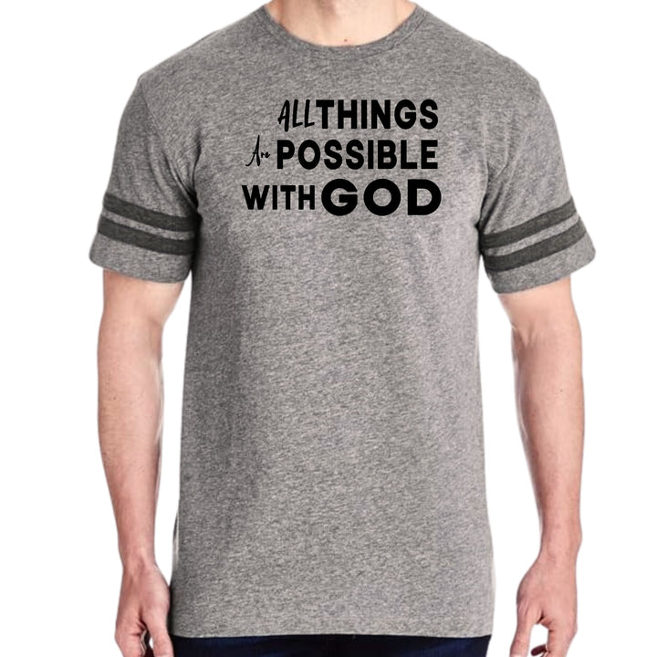 Mens Vintage Sport Graphic T-shirt All Things are Possible with God