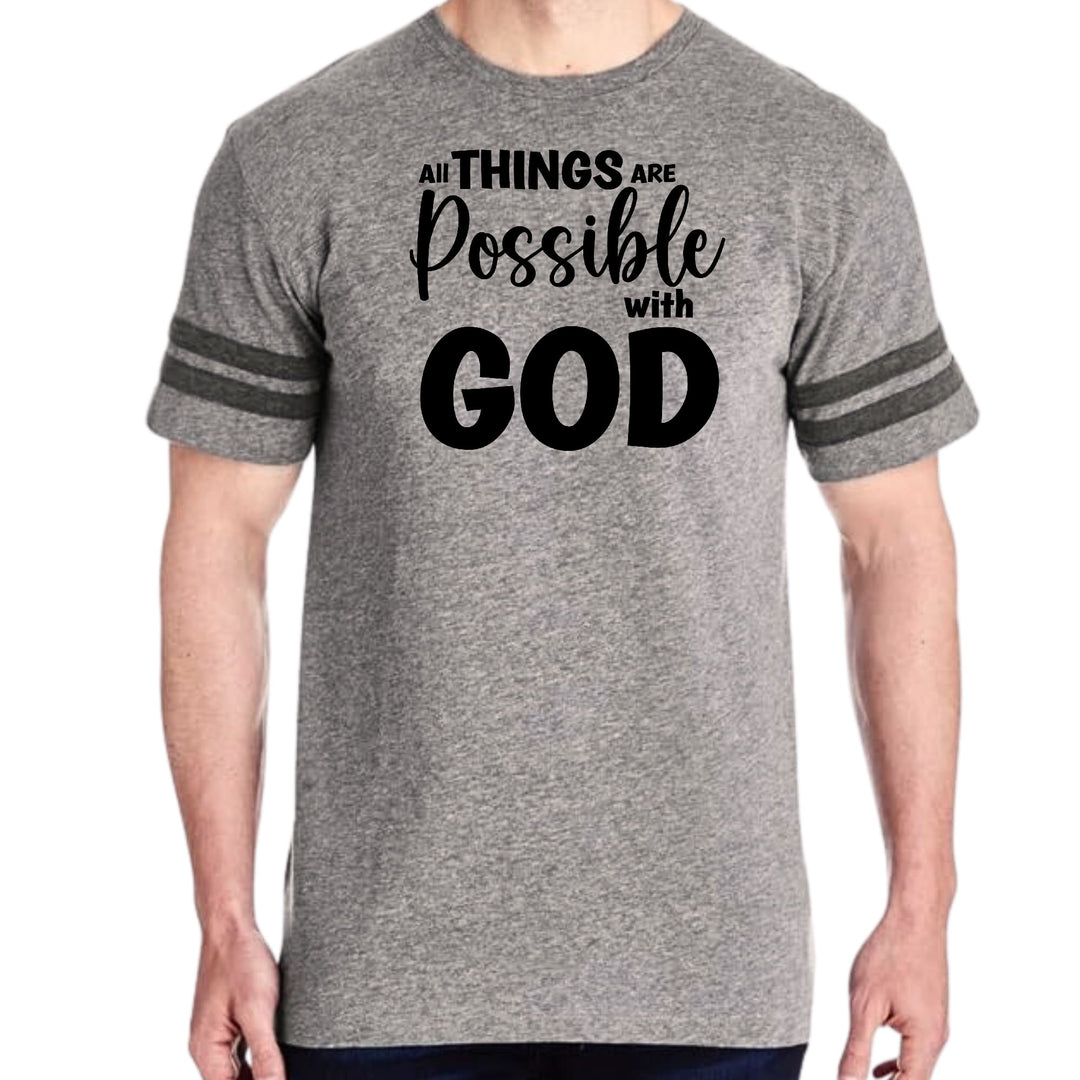 Mens Vintage Sport Graphic T-shirt All Things are Possible with God