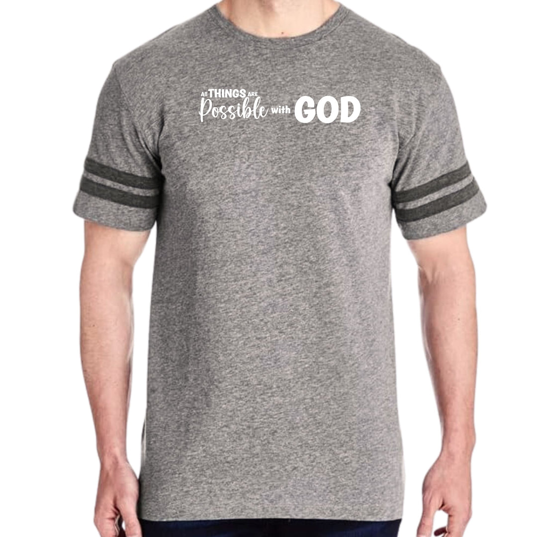 Mens Vintage Sport Graphic T-shirt All Things are Possible with God