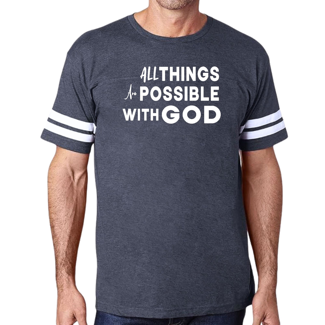 Mens Vintage Sport Graphic T-shirt All Things are Possible with God