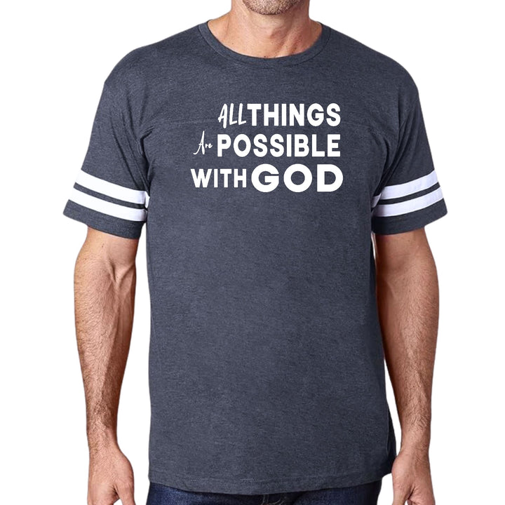 Mens Vintage Sport Graphic T-shirt All Things are Possible with God