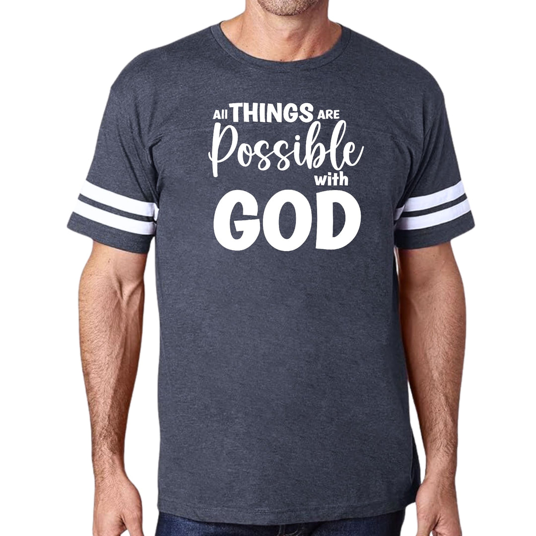 Mens Vintage Sport Graphic T-shirt All Things are Possible with God