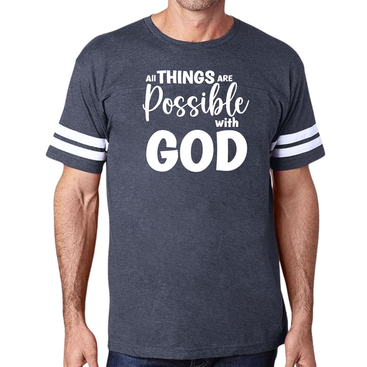 Mens Vintage Sport Graphic T-shirt All Things are Possible with God
