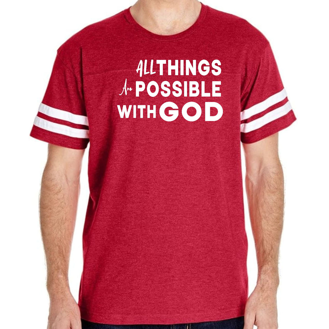Mens Vintage Sport Graphic T-shirt All Things are Possible with God