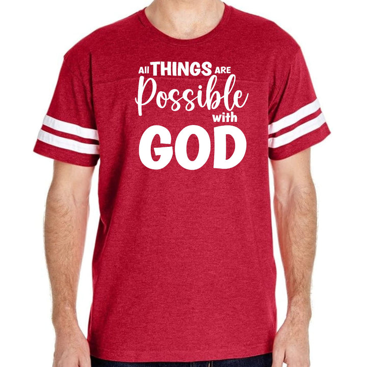 Mens Vintage Sport Graphic T-shirt All Things are Possible with God