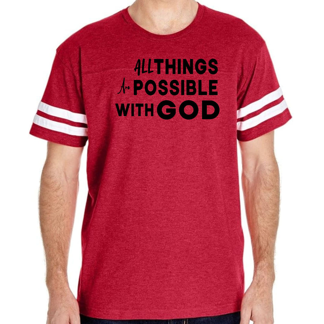 Mens Vintage Sport Graphic T-shirt All Things are Possible with God