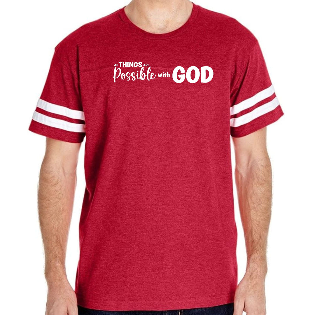 Mens Vintage Sport Graphic T-shirt All Things are Possible with God