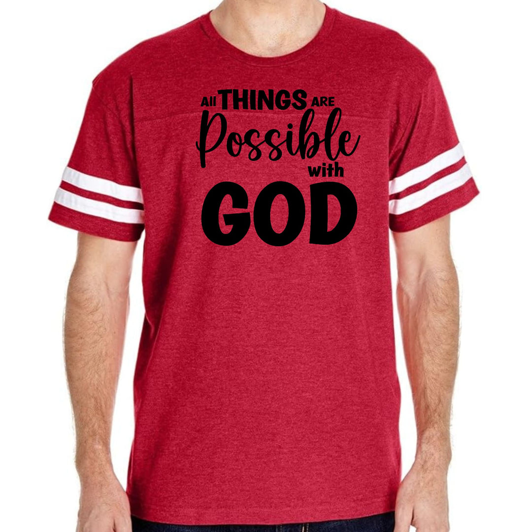 Mens Vintage Sport Graphic T-shirt All Things are Possible with God