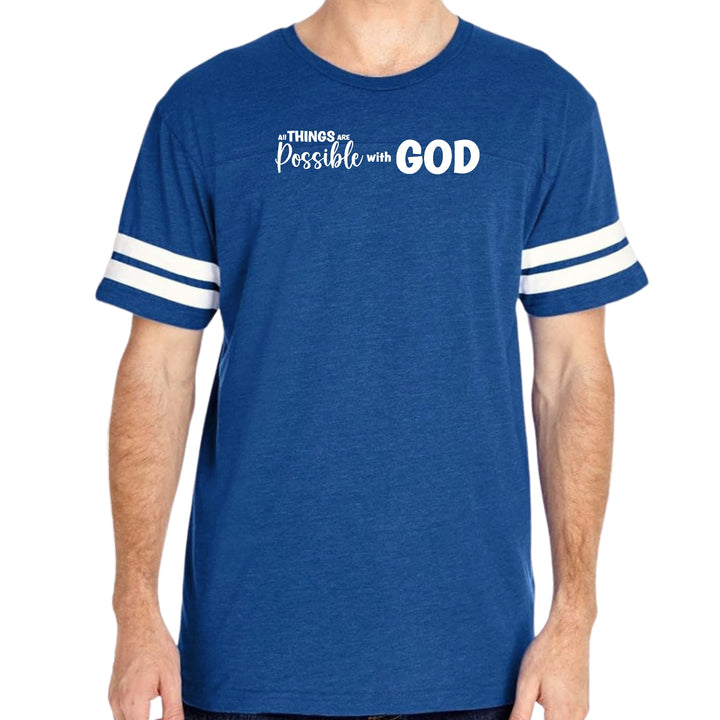 Mens Vintage Sport Graphic T-shirt All Things are Possible with God
