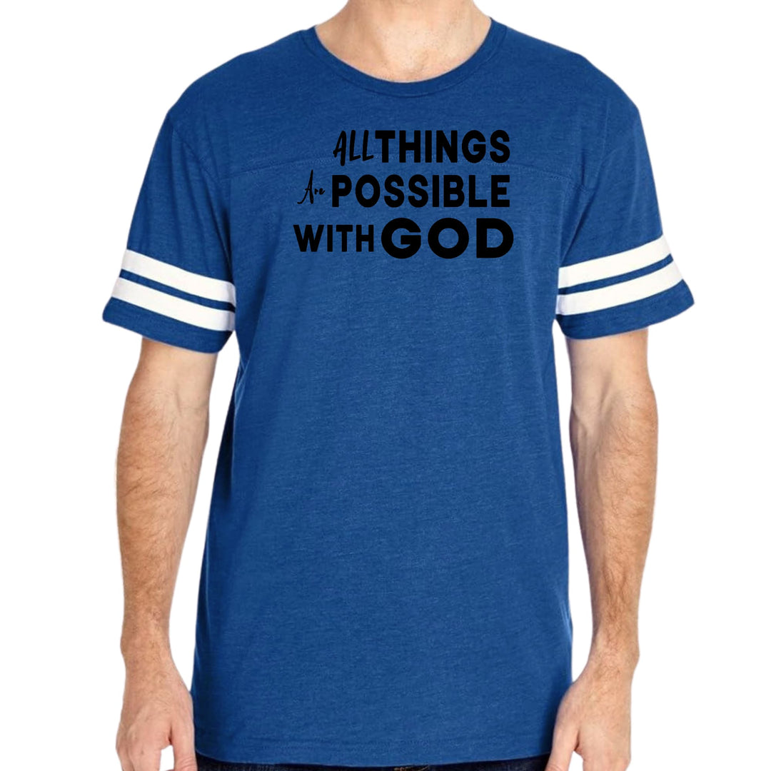 Mens Vintage Sport Graphic T-shirt All Things are Possible with God