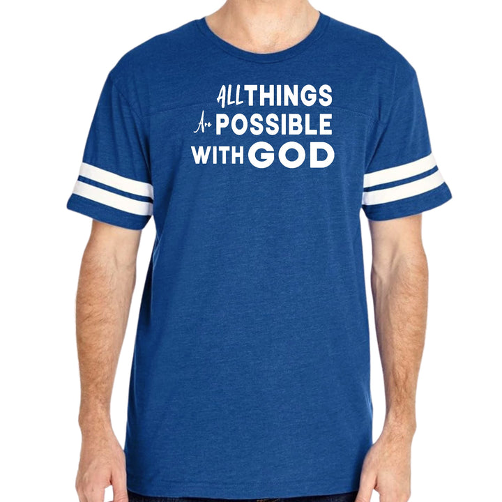 Mens Vintage Sport Graphic T-shirt All Things are Possible with God