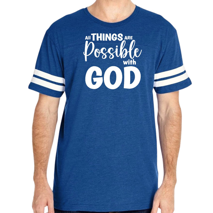 Mens Vintage Sport Graphic T-shirt All Things are Possible with God