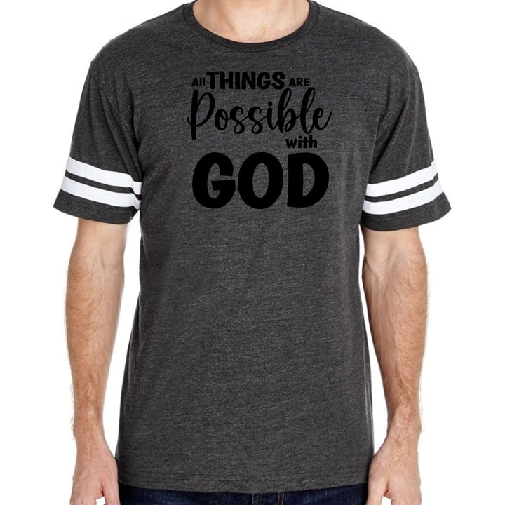 Mens Vintage Sport Graphic T-shirt All Things are Possible with God