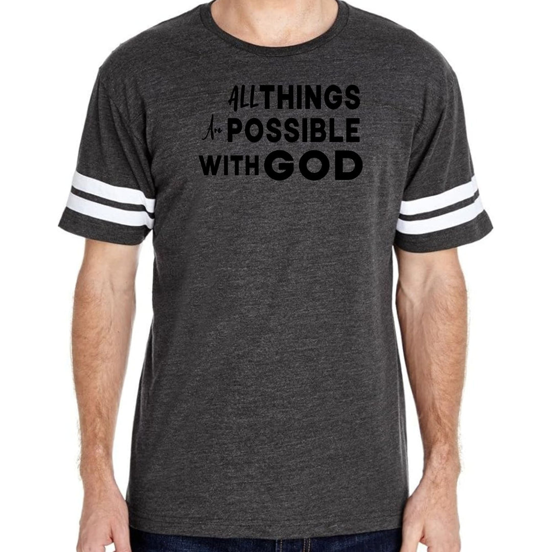 Mens Vintage Sport Graphic T-shirt All Things are Possible with God