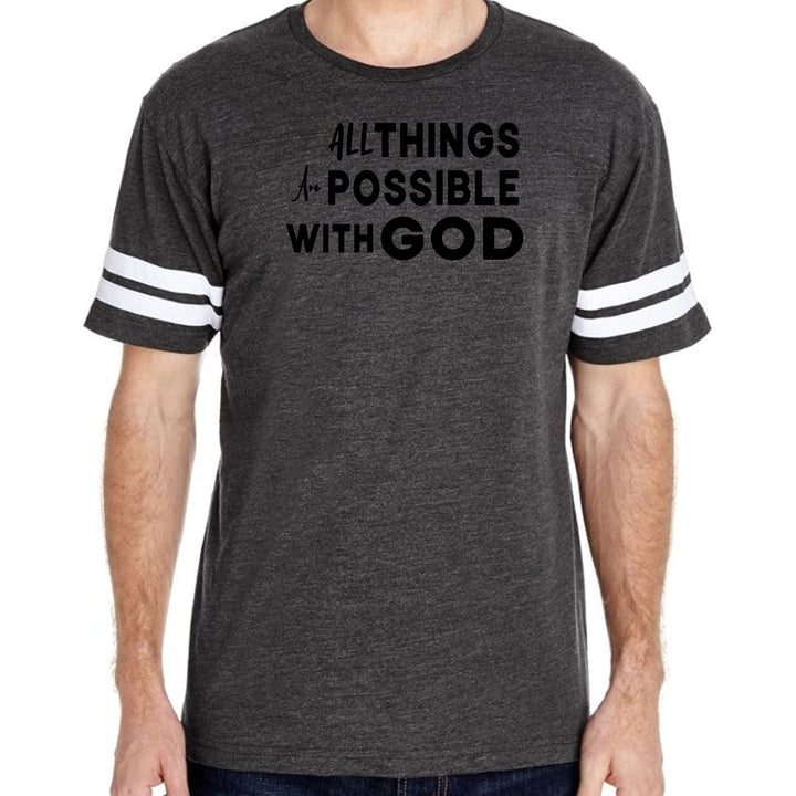 Mens Vintage Sport Graphic T-shirt All Things are Possible with God