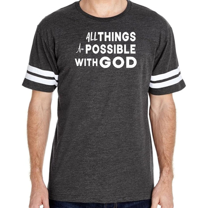 Mens Vintage Sport Graphic T-shirt All Things are Possible with God