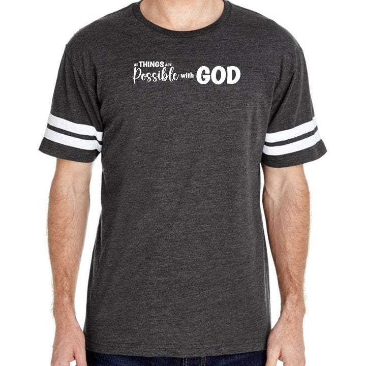 Mens Vintage Sport Graphic T-shirt All Things are Possible with God