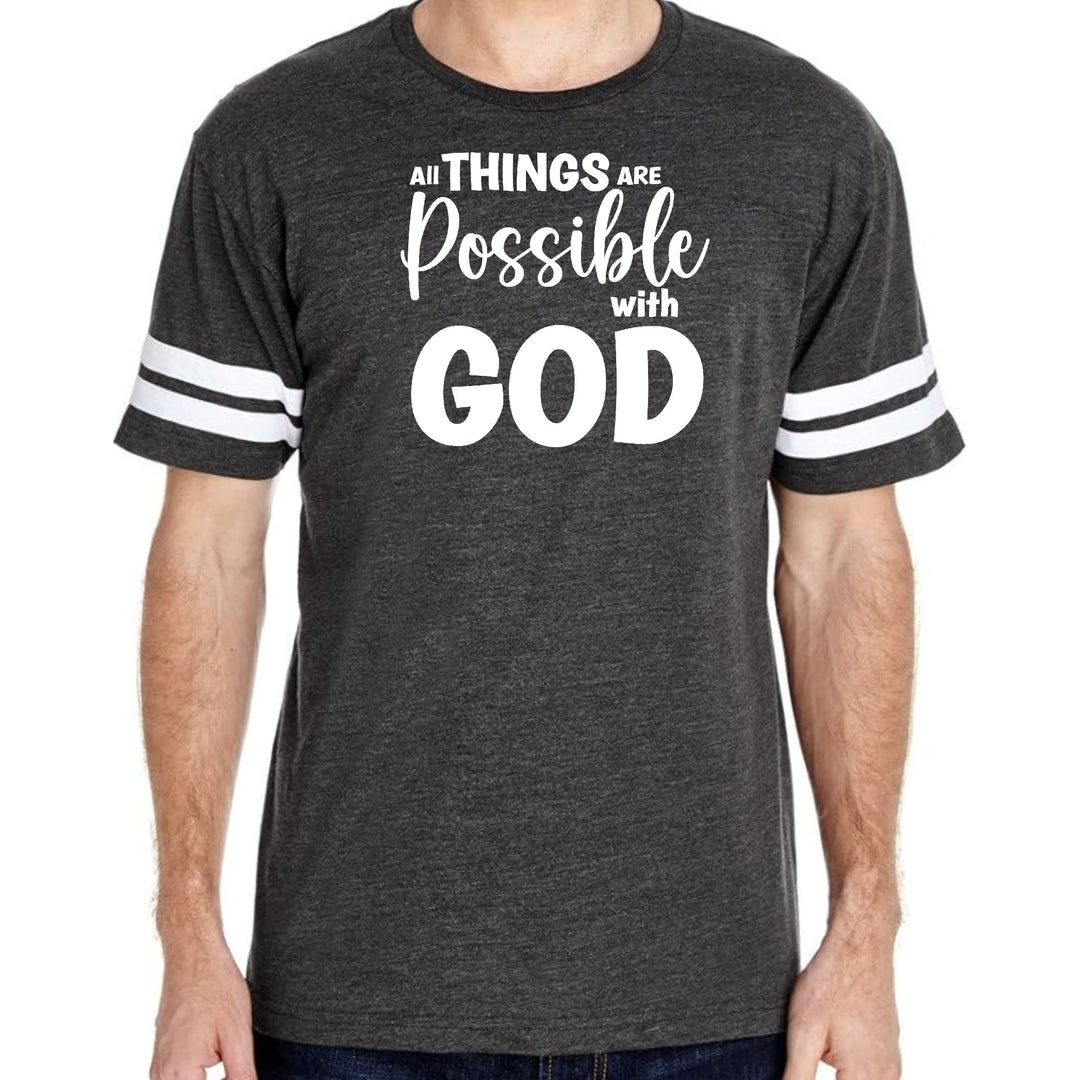 Mens Vintage Sport Graphic T-shirt All Things are Possible with God