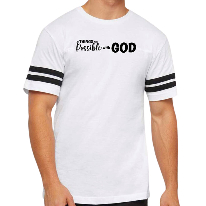 Mens Vintage Sport Graphic T-shirt All Things are Possible with God
