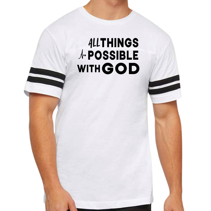 Mens Vintage Sport Graphic T-shirt All Things are Possible with God