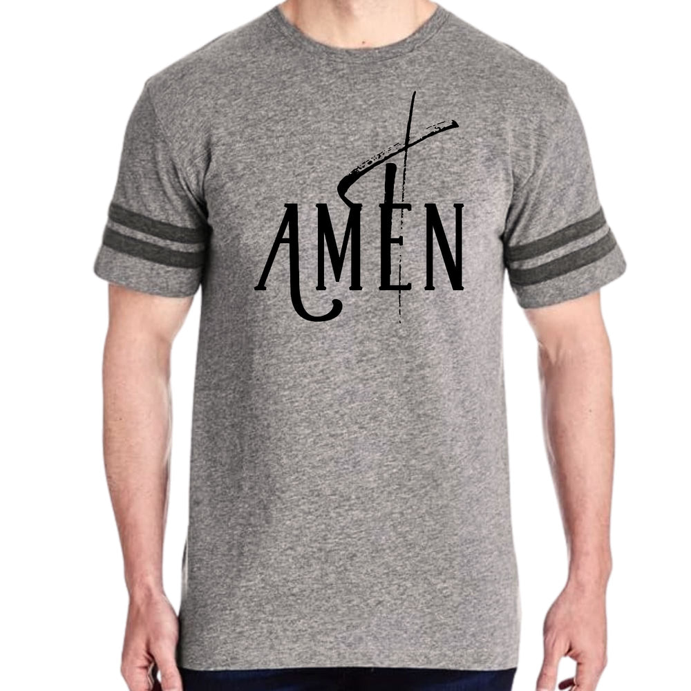 Mens Vintage Sport Graphic T-shirt Amen Black Print - Mens/T-Shirts/Vintage