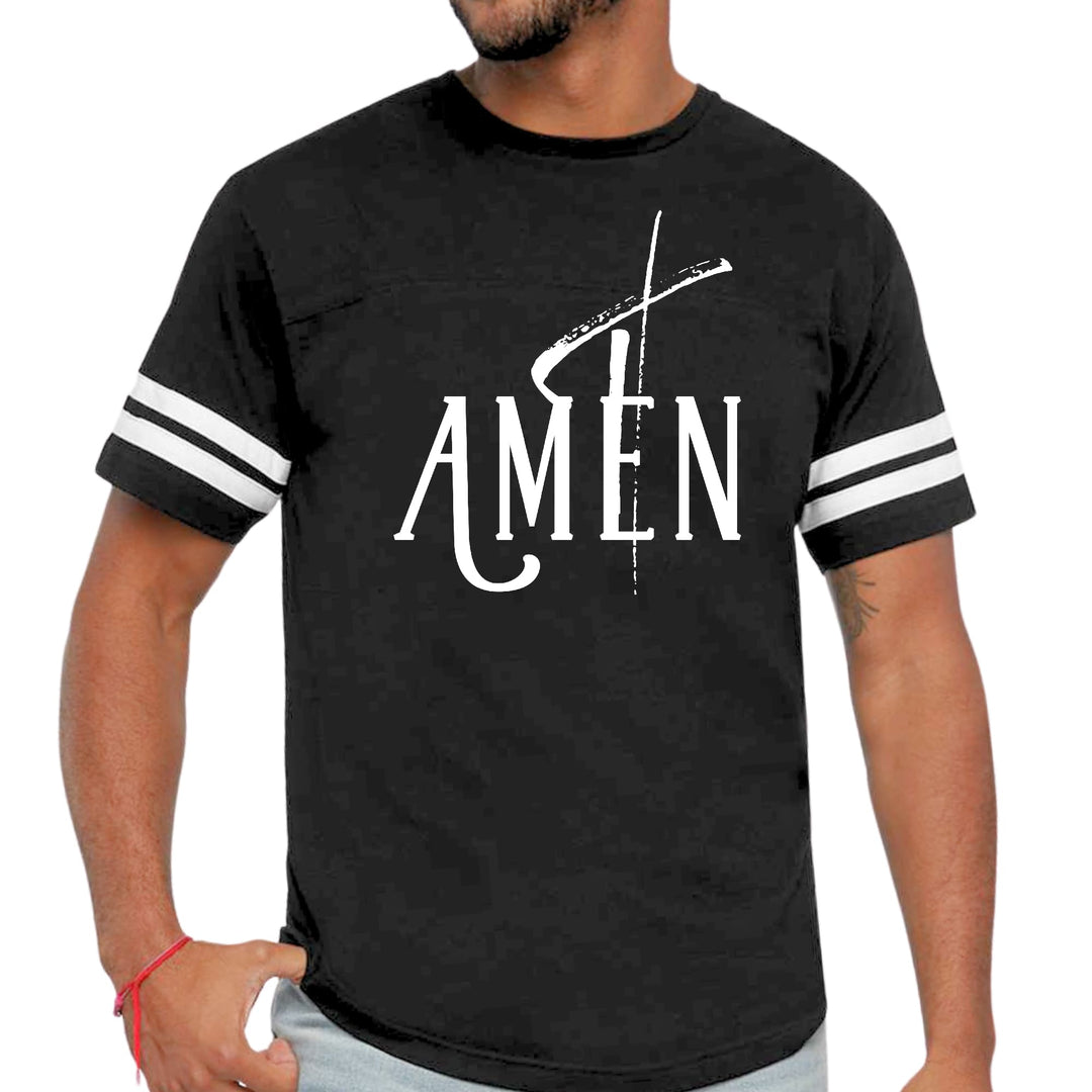 Mens Vintage Sport Graphic T-shirt Amen White Print - Mens/T-Shirts/Vintage