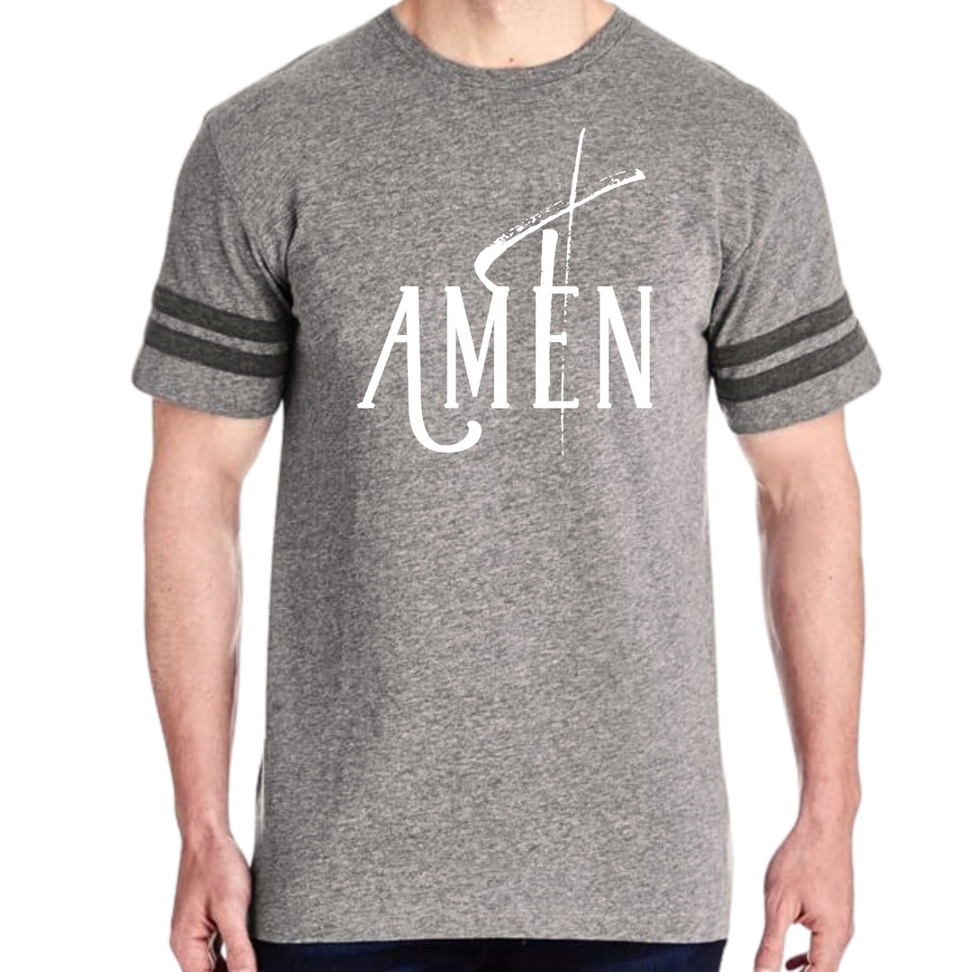 Mens Vintage Sport Graphic T-shirt Amen White Print - Mens/T-Shirts/Vintage